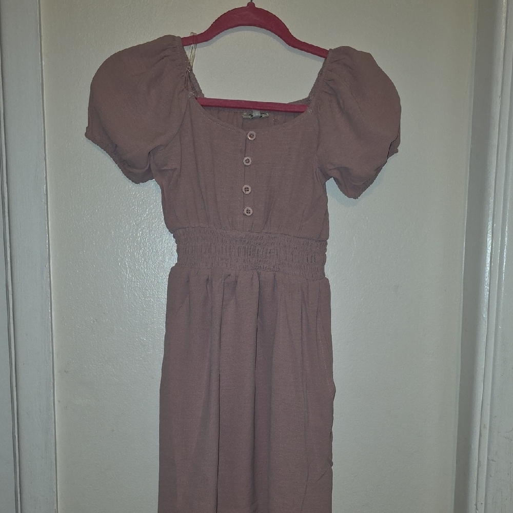 Stylish Kids Casual Dress in Brown